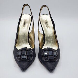 Women's Vintage sandals with large rhinestones applications